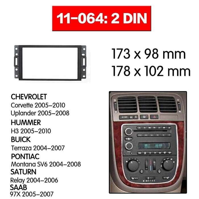 Double Din Fascia for H3 /SAAB 97X/ Radio DVD Stereo CD Panel Dash Mount Trim Frame