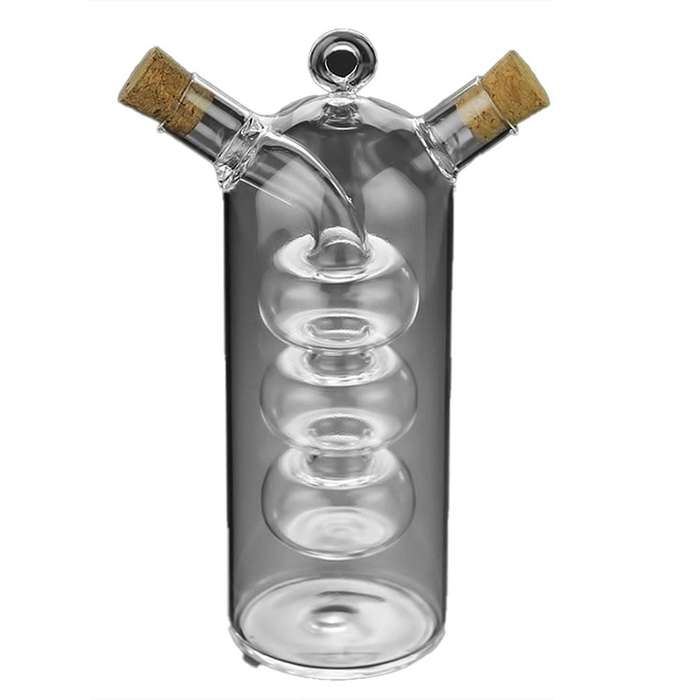 Double Layer Sauce Bottle 2 In 1 Vinegar Glass Bottle Condiment Jars