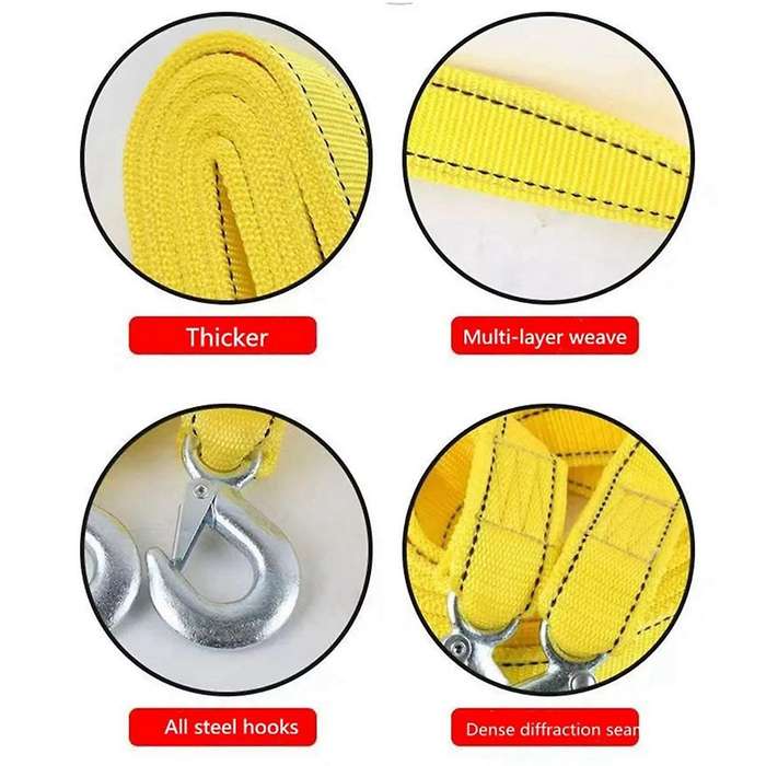 Double Thickened Car Tow Rope Car Car Offroad Towing Rope Towing Belt Car Rope 5 Ton Tow Rope