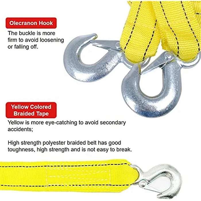 Double Thickened Car Tow Rope Car Car Offroad Towing Rope Towing Belt Car Rope 5 Ton Tow Rope