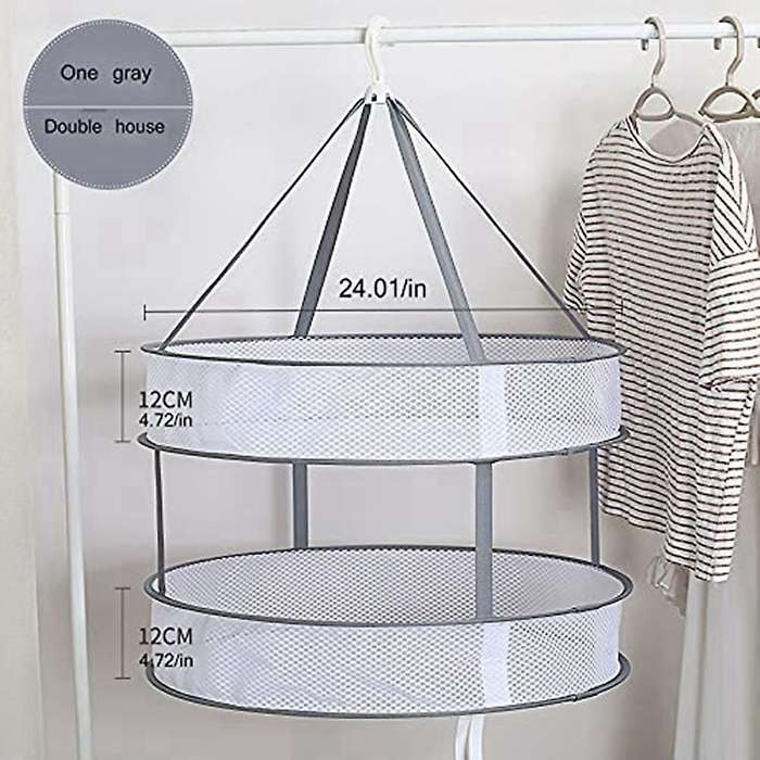 Double-Layer Breathable Clothes Basket, Drying Net, Drying Socks, Artifact Clothes, Tiled Household