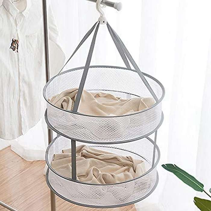 Double-Layer Breathable Clothes Basket, Drying Net, Drying Socks, Artifact Clothes, Tiled Household