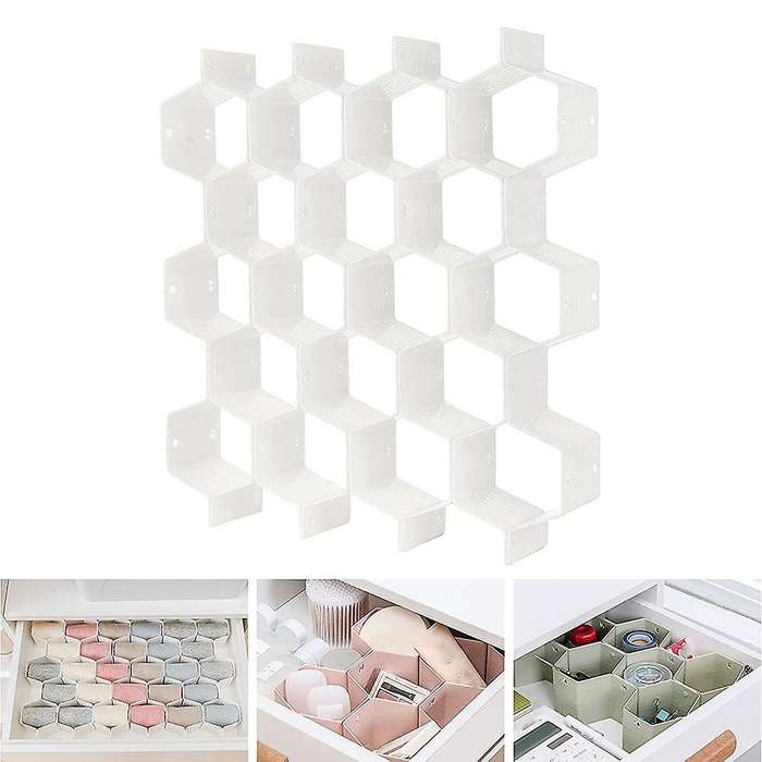 Drawer Divider Organizer, Adjustable Honeycomb Partition Cabinet Clapboard Storage for Underwear, So