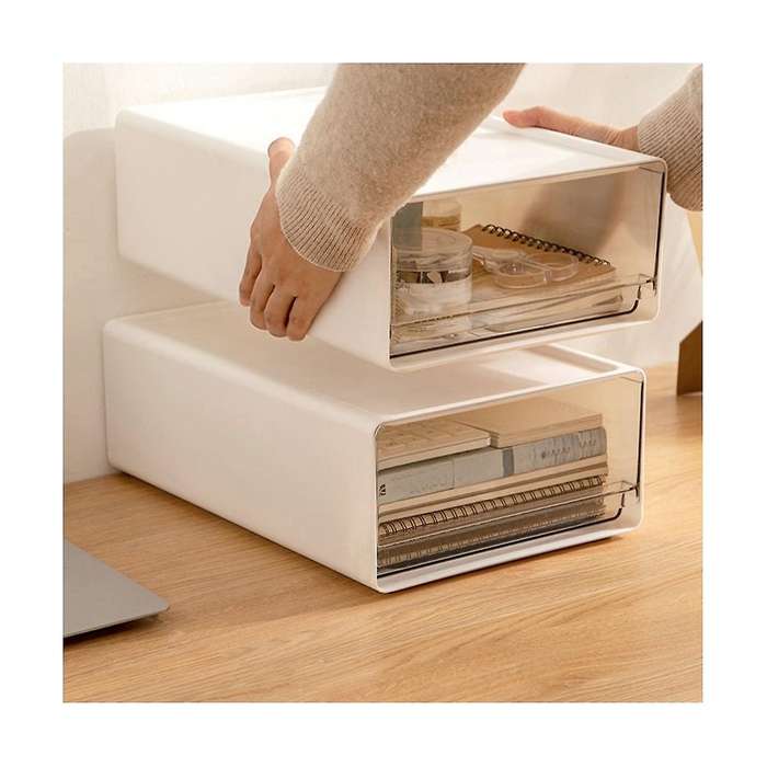 Drawer Type Transparent Storage Box Office Cosmetics Storage Box Shelf Stationery Storage Stackable