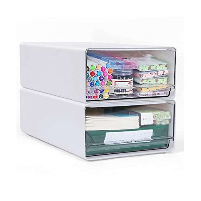 Drawer Type Transparent Storage Box Office Cosmetics Storage Box Shelf Stationery Storage Stackable