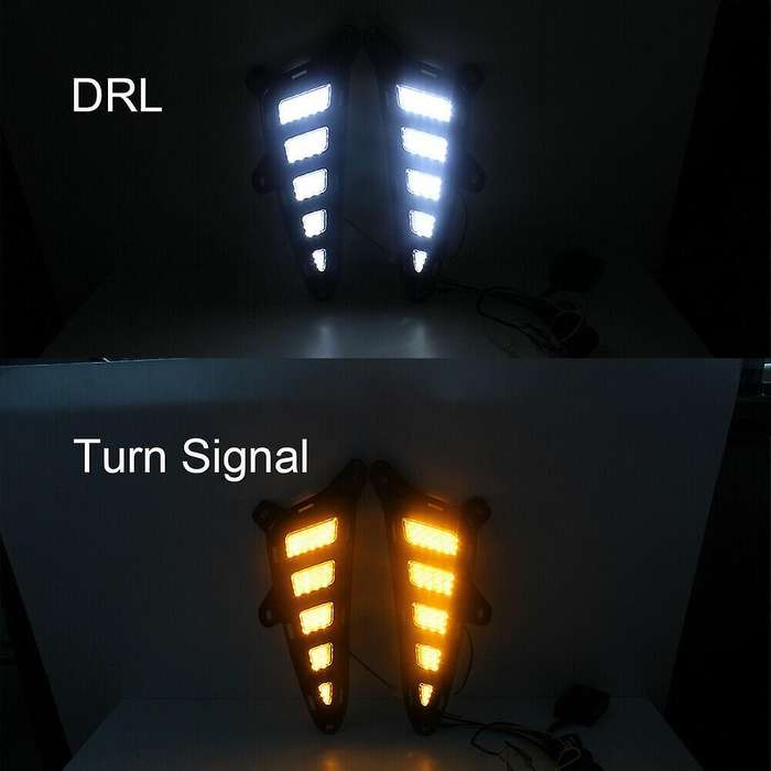 DRL Daytime Running Fog Light with Amber Turn Signal for 2017-2020