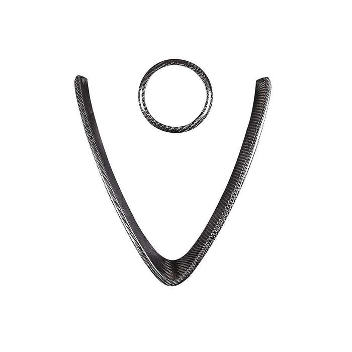Dry Carbon Fiber Car Front Grill Protective Frame Logo Cover Trim for Stelvio 2017-2020 Accessories