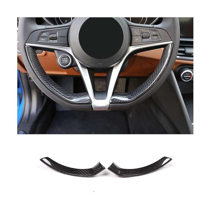 Dry Carbon Fiber Steering Wheel Decoration Frame Strip Cover Trim for 2017 2018 2019 Accessories