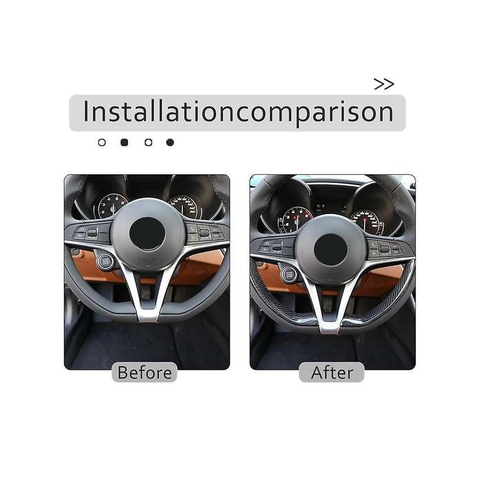 Dry Carbon Fiber Steering Wheel Decoration Frame Strip Cover Trim for 2017 2018 2019 Accessories