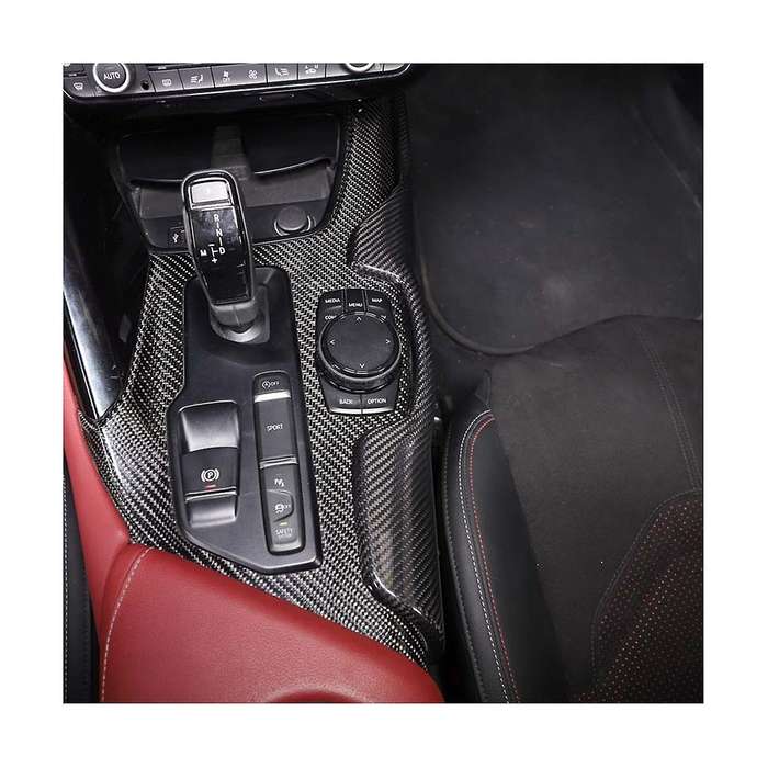 Dry Carbon Fiber Center Control Side Gear Panel Cover Trim for A90 2019-2022 Accessories