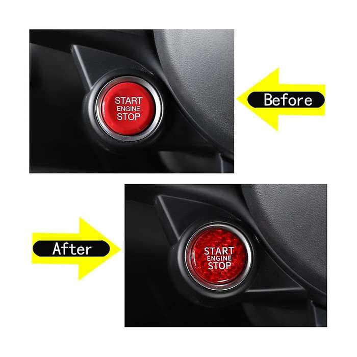 Dry Carbon Fiber Car Start Stop Engine Button Cover Trim for Stelvio 2017-2020 Accessories, Red