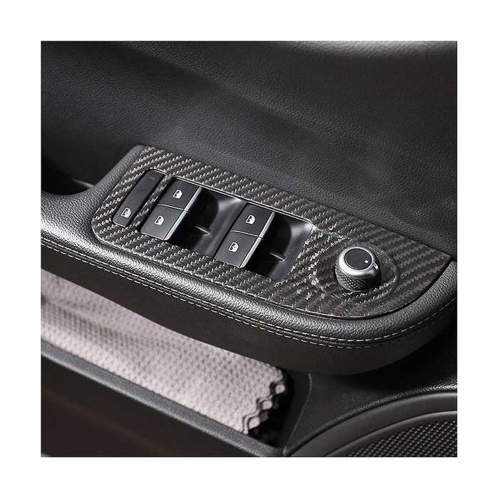 Dry Carbon Fiber Window Lift Switch Button Frame Cover Trim for 2017 2018 2019 2020 Car Accessories