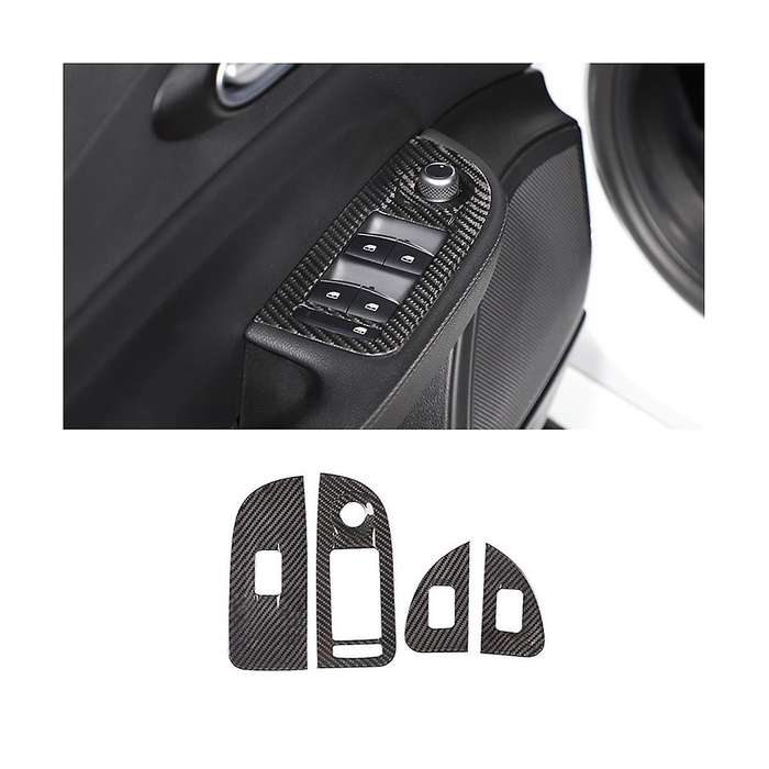 Dry Carbon Fiber Window Lift Switch Button Frame Cover Trim for 2017 2018 2019 2020 Car Accessories
