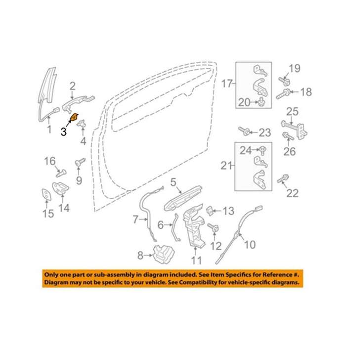 Ds7z-54218a15-dc Car Front Left Door Handle Lock Bezel Cover Cap Fit for Edge 2015-2020 Glossy Blac