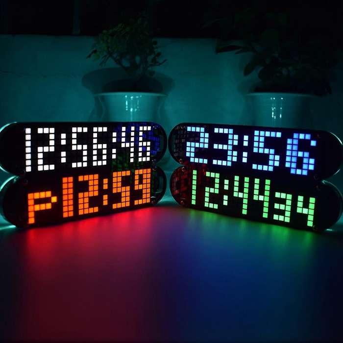 DS3231 Diy Clock Kit 4 Digital Tube Green Led Time Week Temperature Date Display with Clear Case Cov