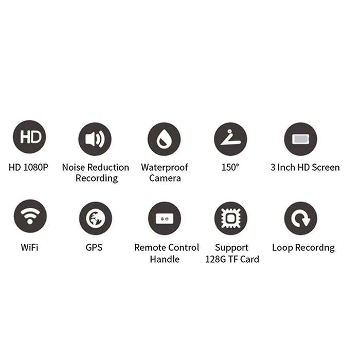 Dual 1080P Motorcycle DVR Waterproof Moto Camera WiFi No GPS Dash Cam Front Rear Driving Video Recor
