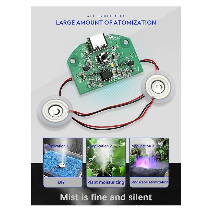 Dual Spray Atomization Module USB Humidifier Driving Circuit Board Atomization Experimental Equipmen