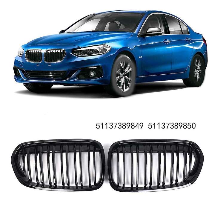 Dual Slats Front Kidney Grille Grill Replacement for 1 Series F52 Sedan 2016-2021 51137389849 511373