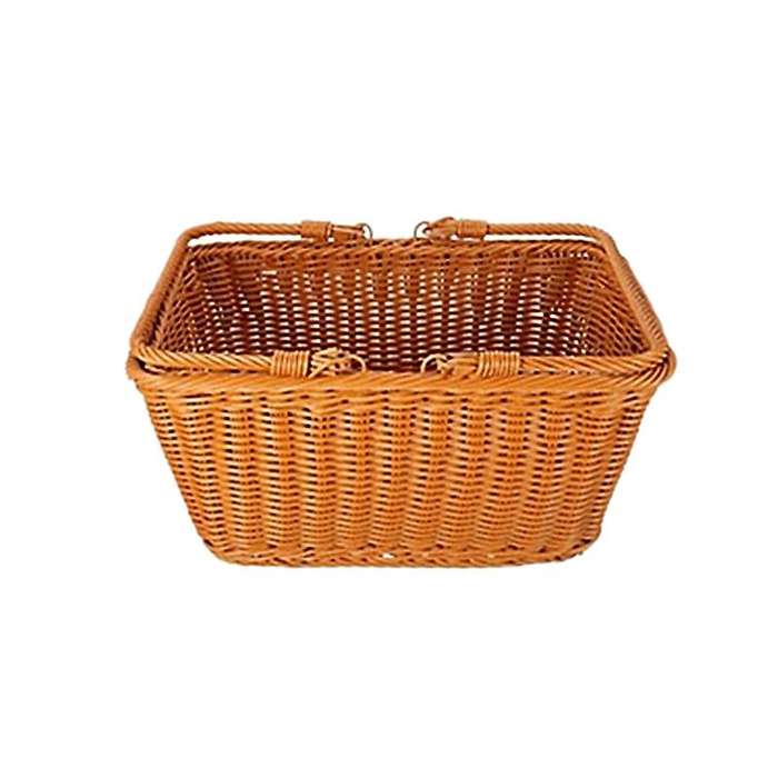 Durable Artificial Rattan Handmade Portable Picnic Basket Rattan Woven Supermarket Shopping Basket