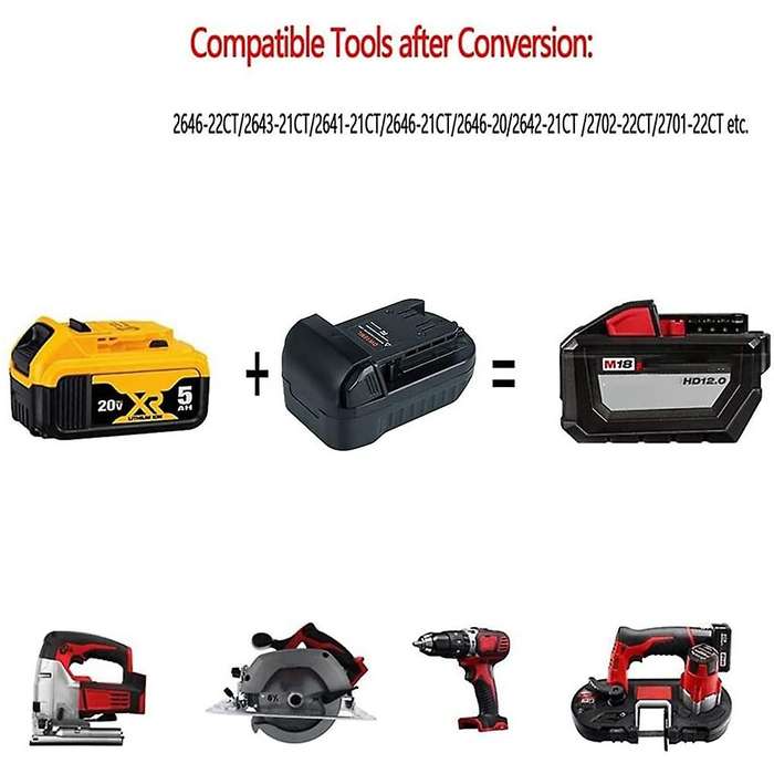 DW18ML Battery Adapter Converts for 18V Battery,Convert for 20V Battery to Milwaukeee 18V Tool Use
