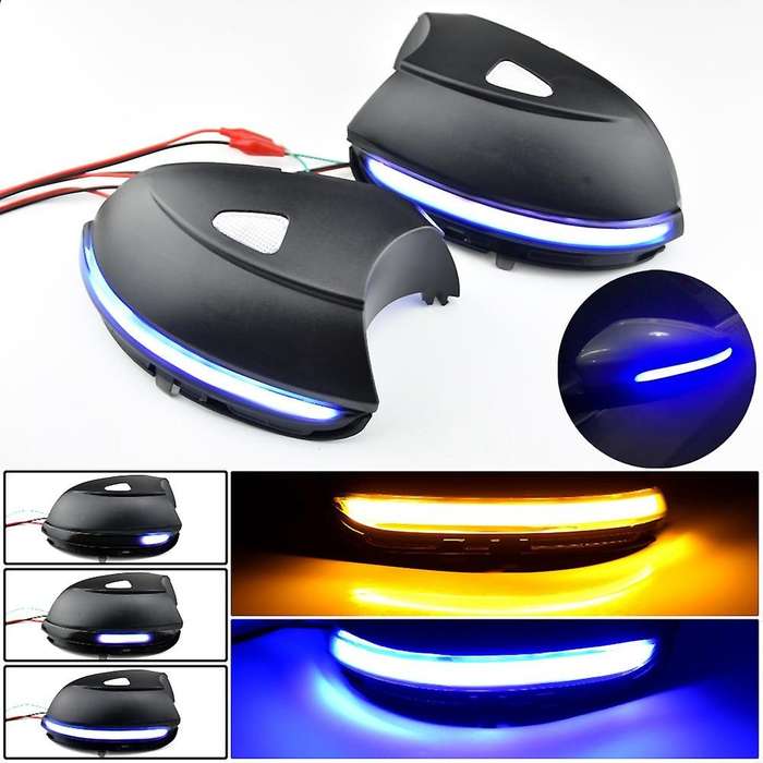 Dynamic Side Mirror Blinker Turn Signal Light Compatible for B7 CC A5 Blue Black