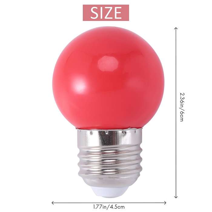 E27 Led Light Warm Red Bulb Plastic Bulb (0.5w , Red)