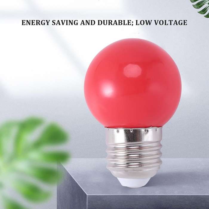 E27 Led Light Warm Red Bulb Plastic Bulb (0.5w Power, Red)