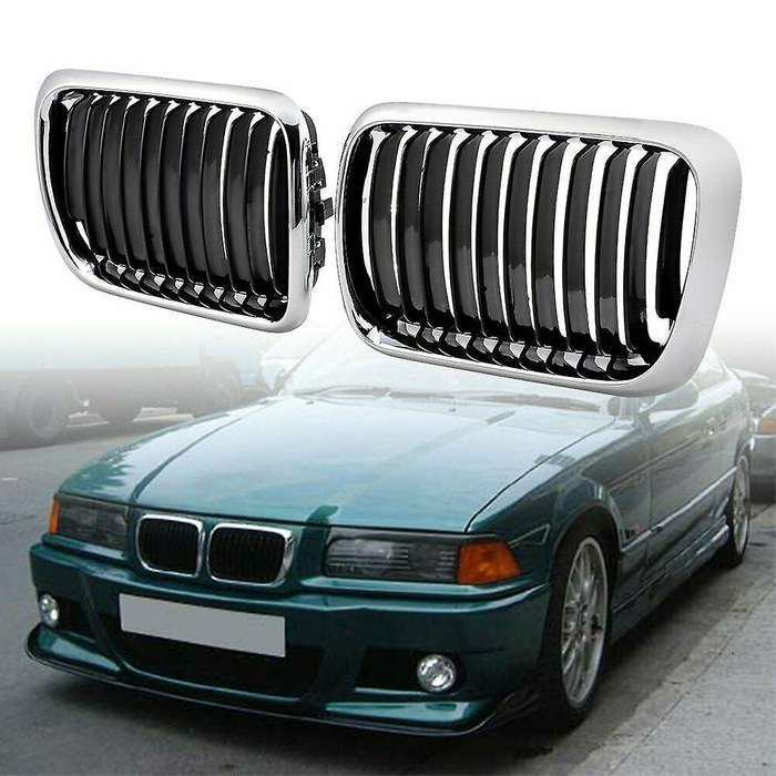 E36 Grill,Black Kidney Front Bumper Kidney Grille Grills for  E36 3-Series 318I 323I 328I M3 1997-19