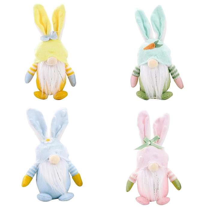 Easter Bunny Gnome , Cute Rabbit Handmade Easter Gnome Plush Elf Decor, Spring Easter Day Home Table
