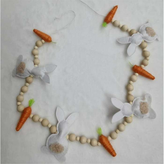 Easter Bunny Carrot Garland, Easter Banner Decoration, Bunny Carrot Spring Garland Decor, Home Firep