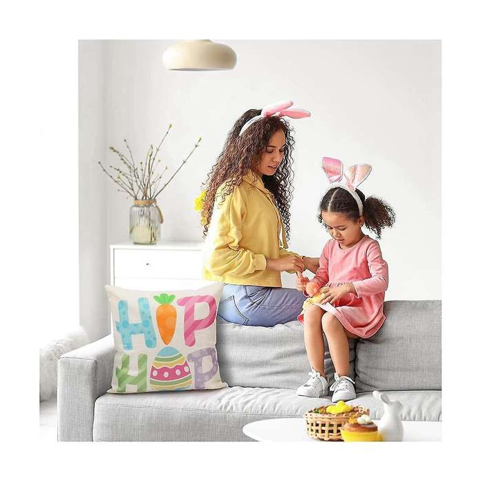 Easter Pillow Covers 18x18inch 4 Easter Decorations Bunny Trail Truck Hip Hop Easter Pillows Decora