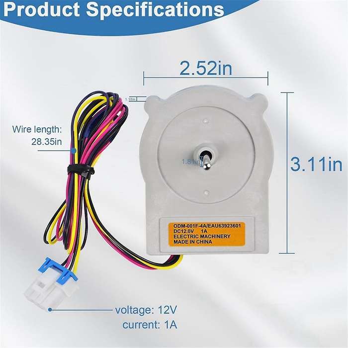 EAU63923601 -001F-4A Refrigerator Condenser Fan Motor Double Door Fan DC Motor for Refrigerator