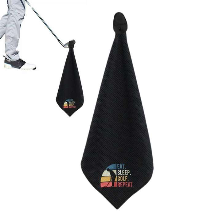 Eat Sleep Golf Repeat Golf Towel with Magnetic Clip Retired Gifts for Coworker