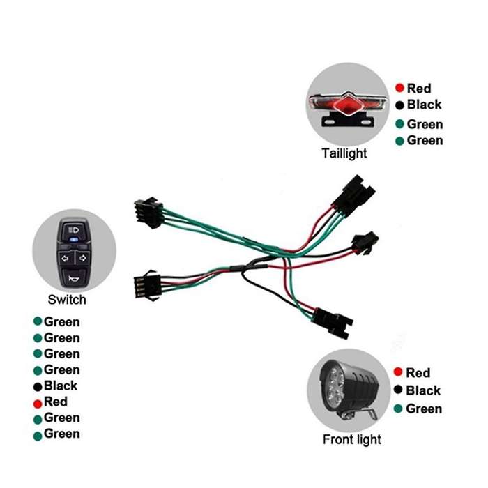 E-Bike Headlight with Horn Turn Signal Rear Light Switch DK336 for Electric Bike and Scooter Lamp Mo