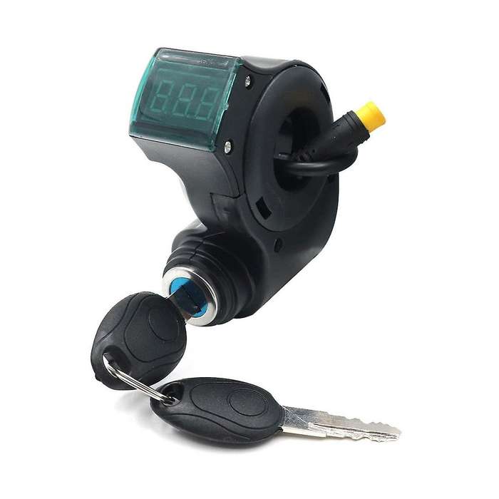 E-bike Lgnition Lock Key Thumb Throttle Voltmeter Digital Voltage Display Switch 3pin for Universal