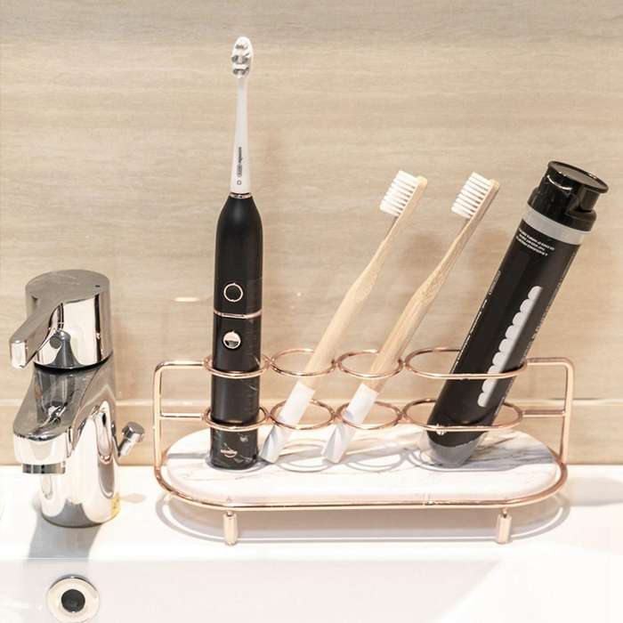 Eectric Toothbrush Holder Light Luxury Bathroom Shelf Washing Table Diatom Mud Absorbent Pad Storage