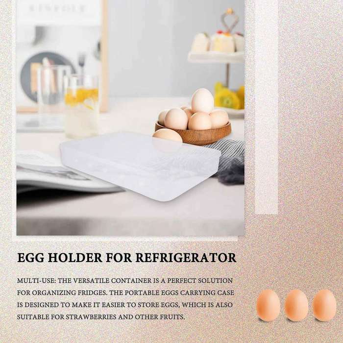 Egg Holder Compatible Refrigerator, Deviled Egg Tray Carrier with Lid Fridge Egg Storage Stackable P