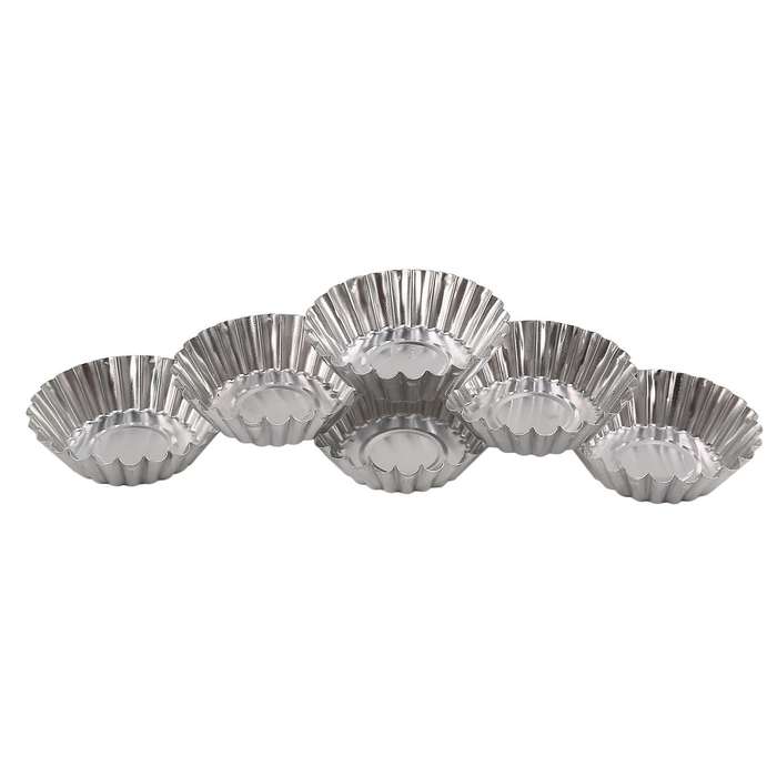 Egg Tart Molds, Non-stick and Reusable Tart Pan for Baking, Aluminum Mini Mould for Tarts, Mini Cak