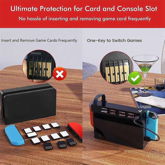 Eight in One Docking Station for Switch Console - Multifunction Cassette Port Replica