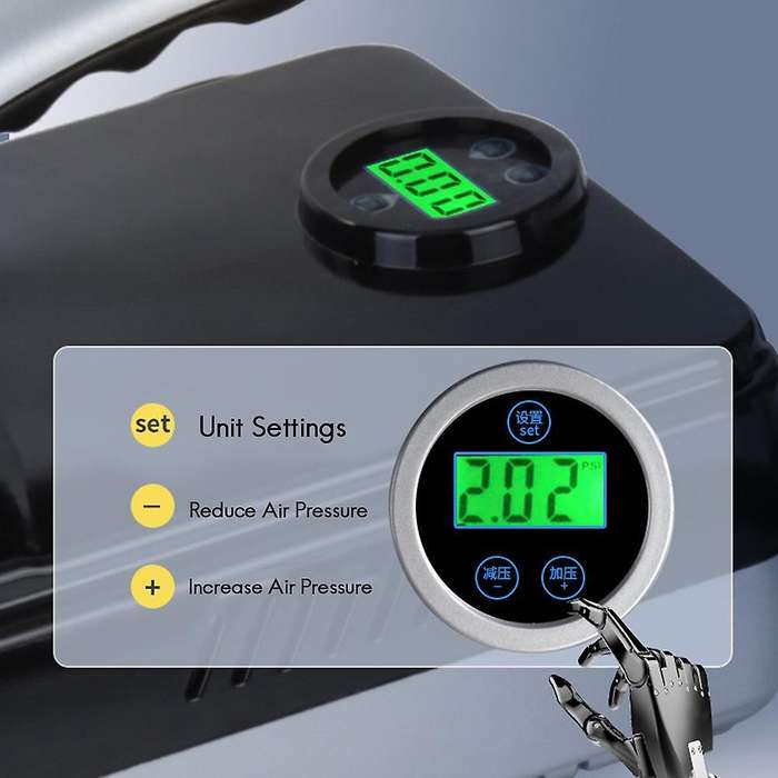 Electric Air Pump 12V Quick Air Inflator with Digital Display for Inflatable Stand Up Outdoor Paddle