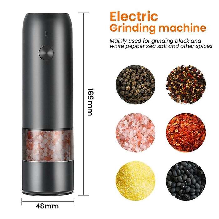 Electric Automatic Mill Pepper and Salt Grinder USB Charging Spice Salt Pepper Grinder Adjustable Co
