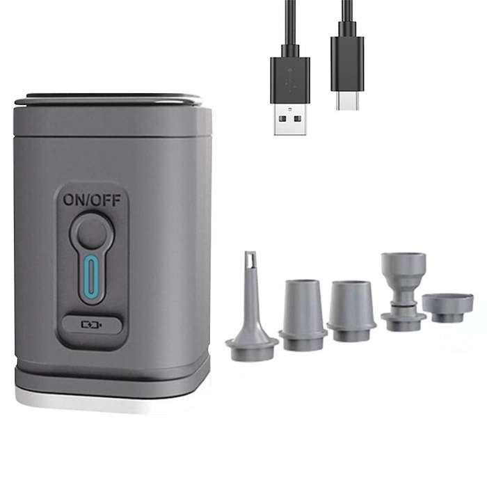 Electric Air Pump with Lights Wireless Air Compressor USB Charging Inflator/Deflator Pumps for Outdo