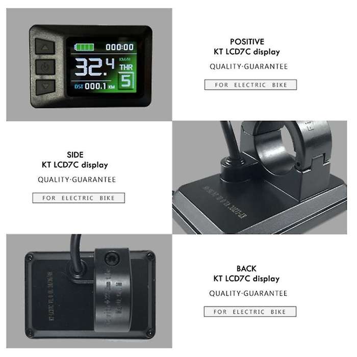 Electric Bicycle 36/48V KT-LCD7C Intelligent Display E-Bike LCD Control Panel SM Connector Accessori