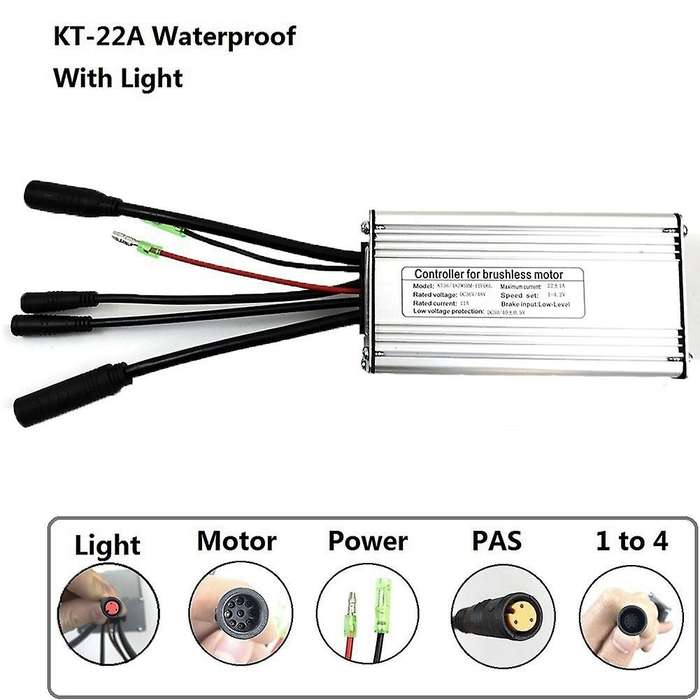 Electric Bicycle KT-22A Controller 36V/48V 9 Tube Squarewave Waterproof Connector Controller with Do