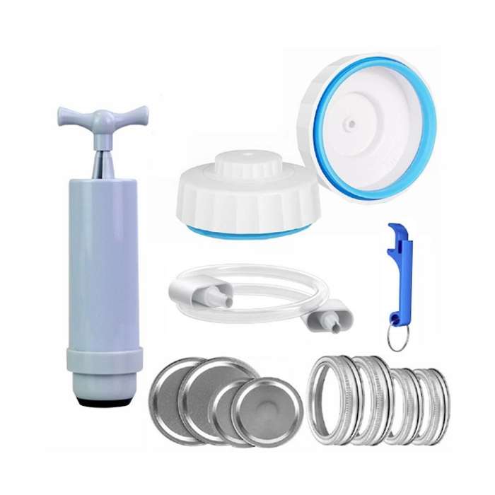 Electric Jar Vacuum Sealer Kit - Easy to Use - Fits Wide & Regular Mouth Jars