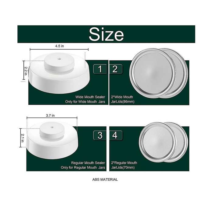 Electric Jar Vacuum - Food Vacuum Saver Can Jar Seal Pump for Jars Wide and Regular Mouth Jars