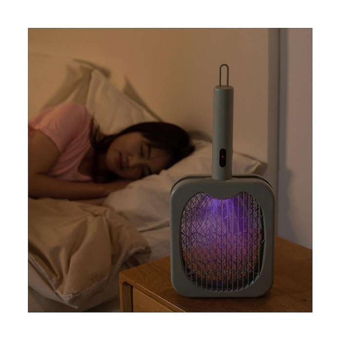 Electric Mosquito Swatter 2-in-1 Electric Zapper Racket High Voltage Handheld Mosquito Swatter Porta