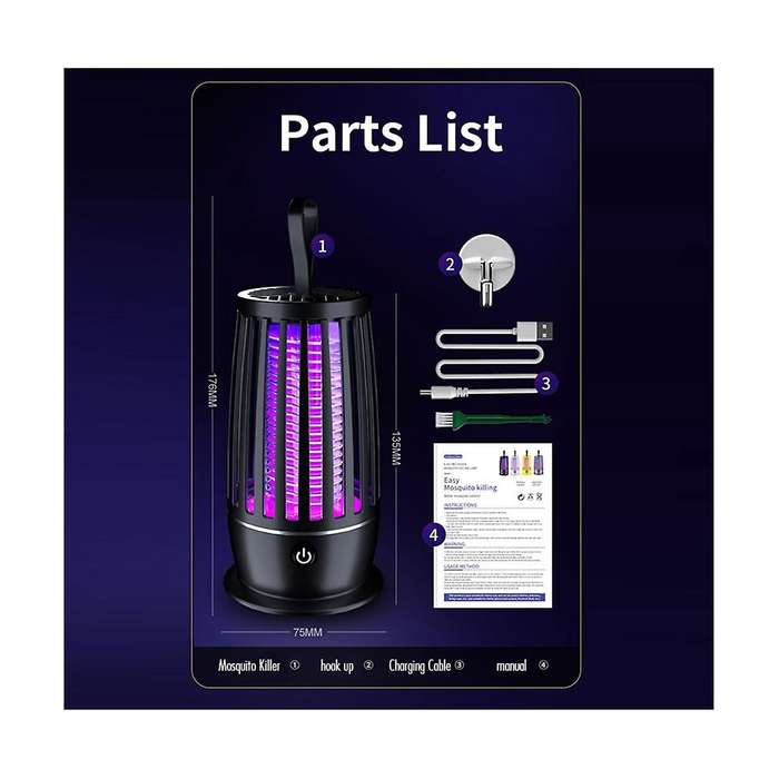 Electric Mosquito Lamp Mosquito Repellent Rechargeable Trap Lamp Radiationless Anti-Mosquito