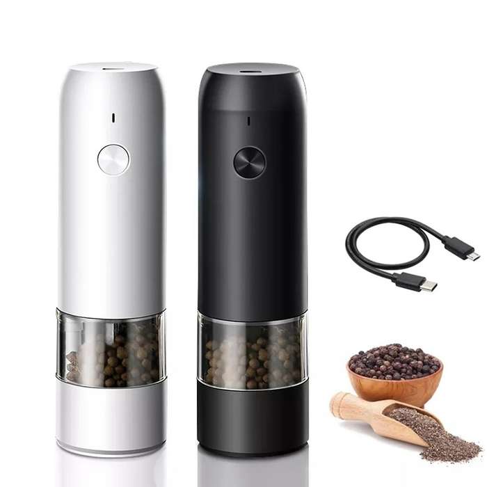 Electric Salt Pepper Grinder Set USB Charge Spice Mill Grinder Adjustable Coarseness Pepper Mill Gri