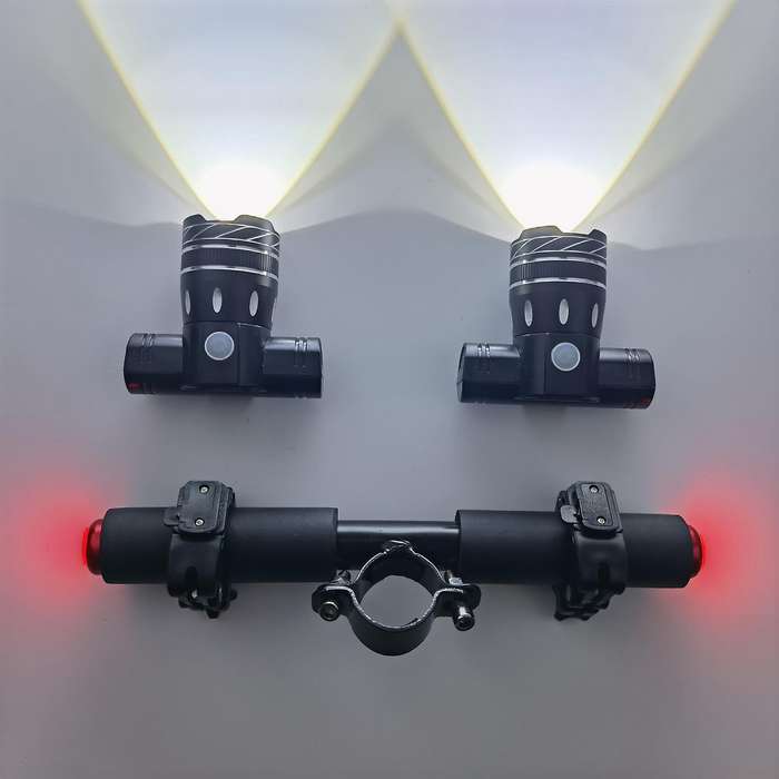 Electric Scooter LED Headlight USB Rechargeable Fog Lamp for M365 Pro T6 Spotlight, 1200MAh